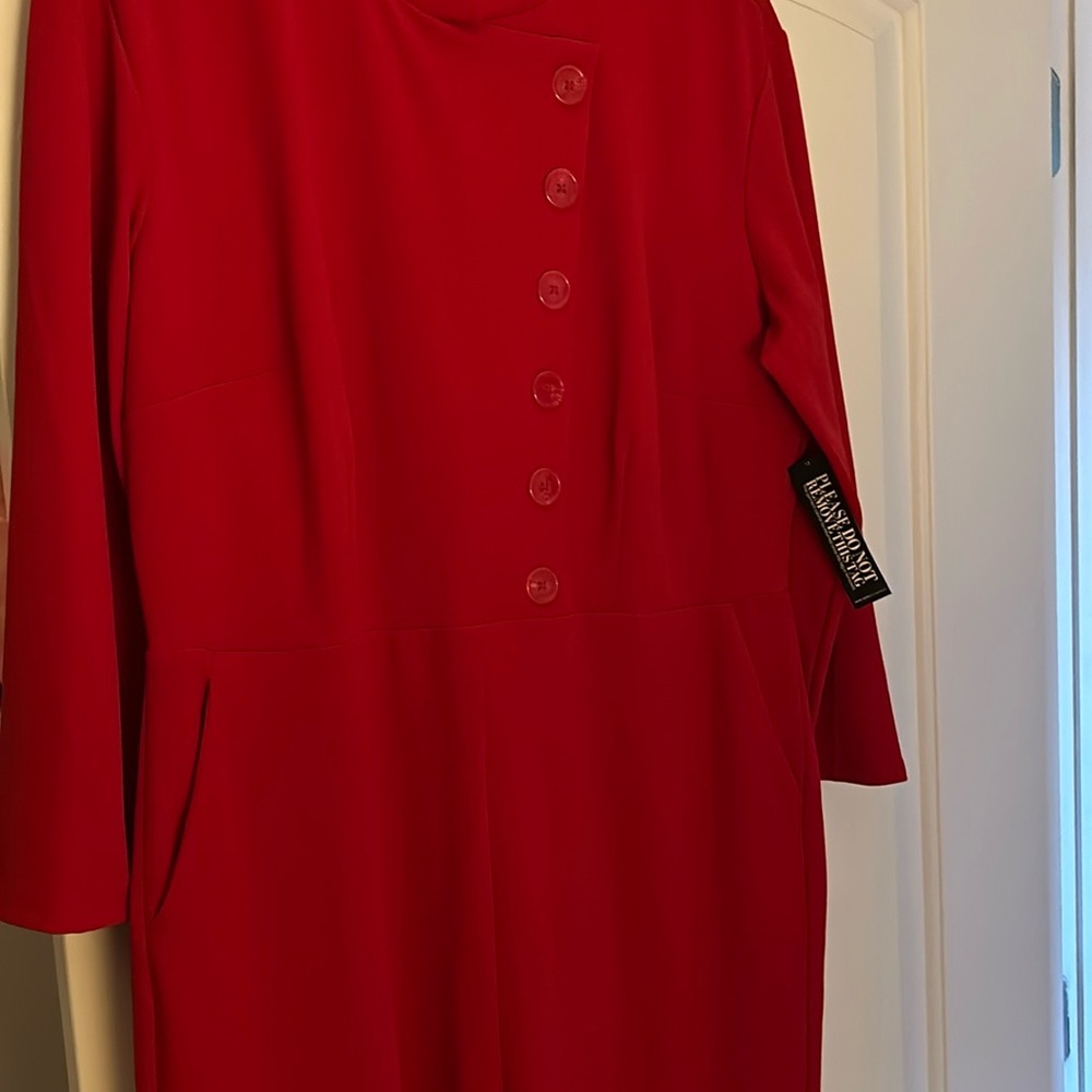 Valentine’s Day Red button down jumpsuit